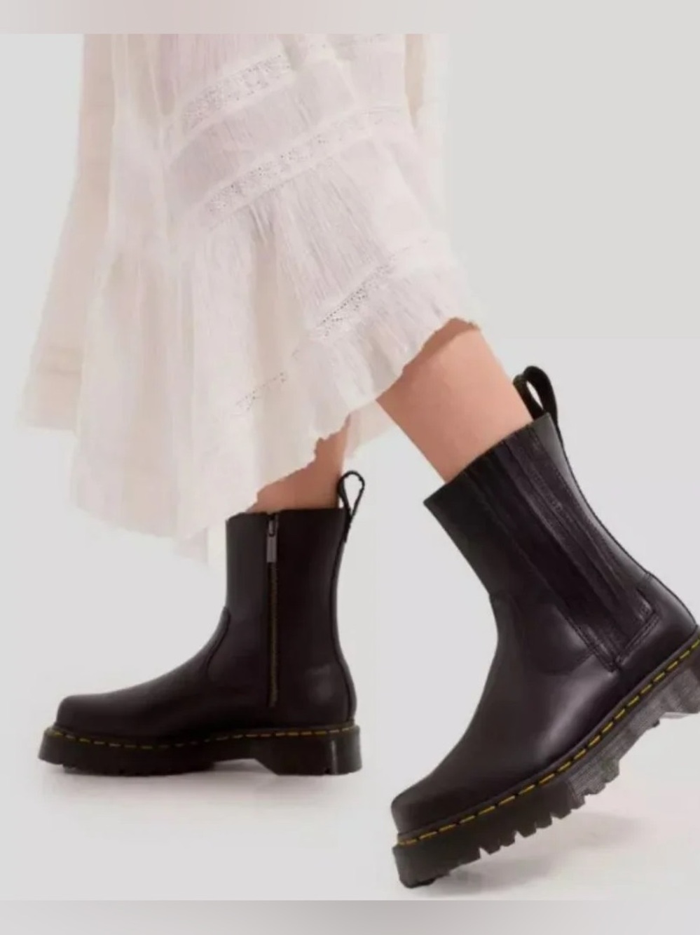 Dr Martens Amaayah Low Pull On Boots in Black Leather
